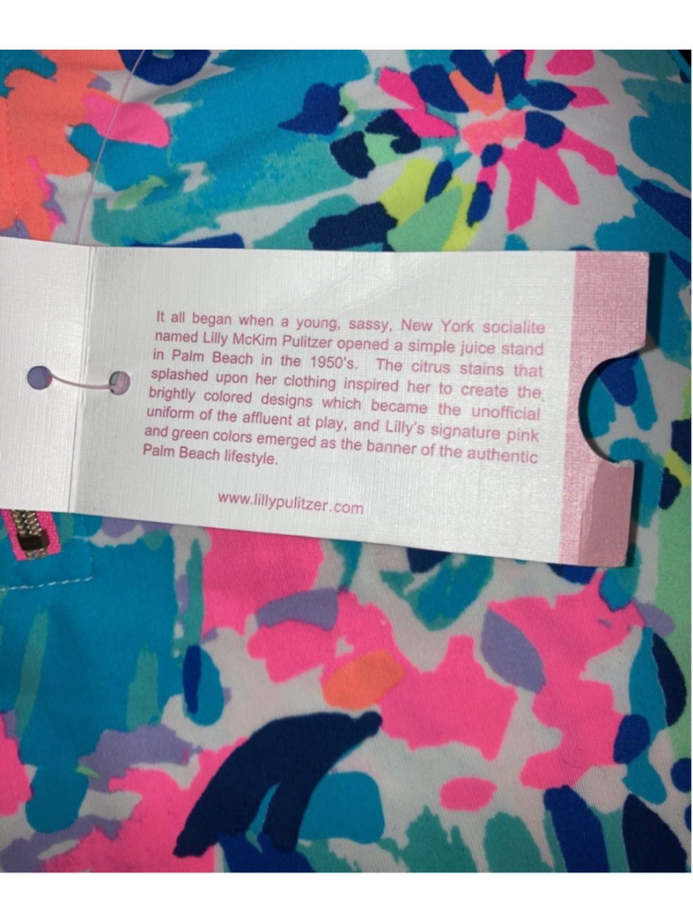 Lilly Pulitzer Luxetics Mini Sydney Rashguard Swim Top Jacket UPF Girl’s 8-10 L - Picture 8 of 15